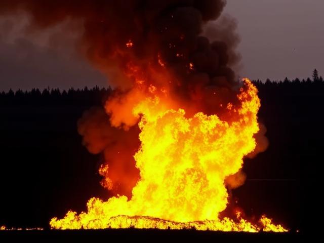 Нефтяной пожар в Тамбовской области: горит резервуар на нефтебазе